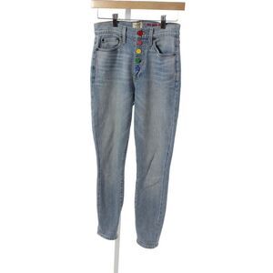 AO.LA Unisex Adults Tapered Blue Cotton High Rise Jeans Size 25